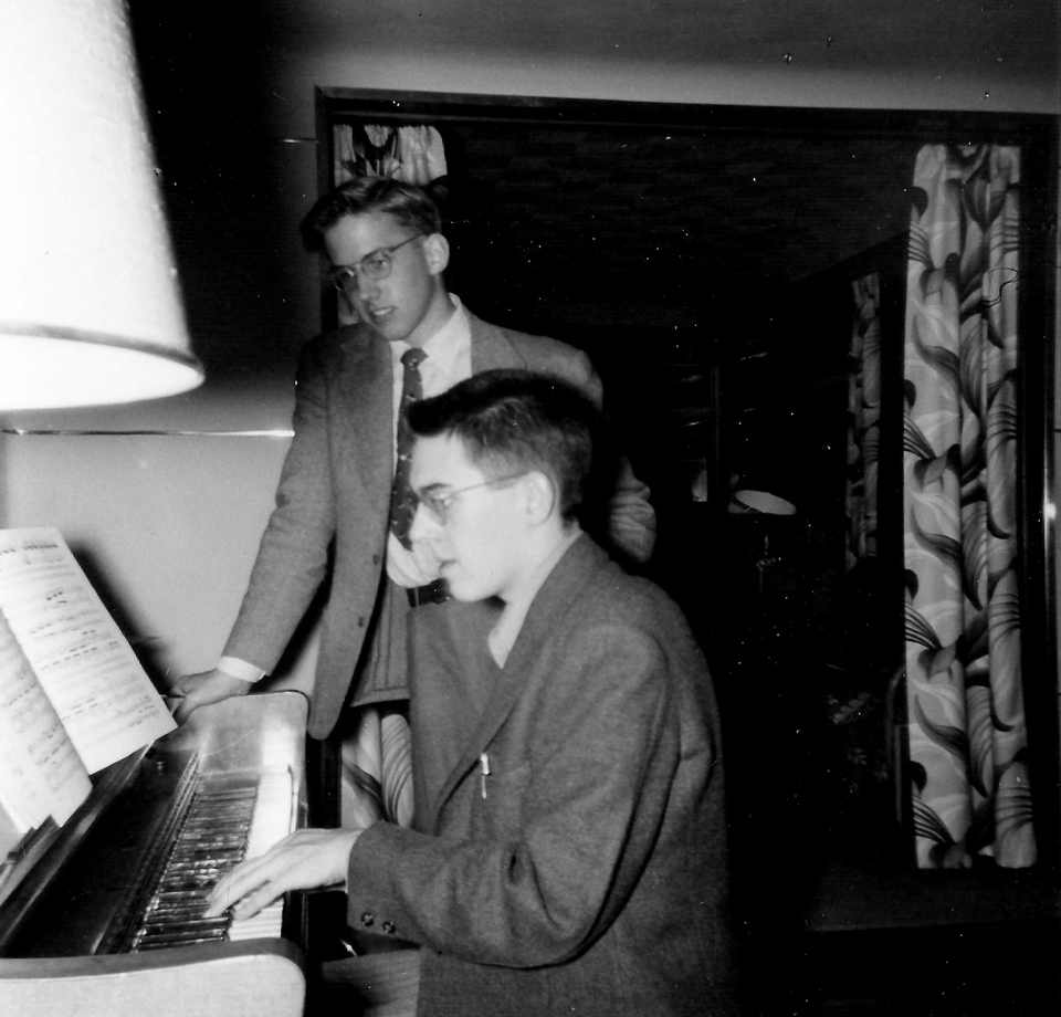 paul lyddon and a friend during spring
      1949