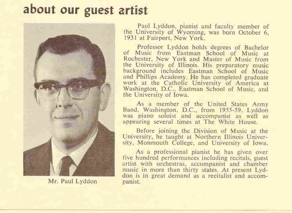 paul lyddon bio for the casper civic symphony