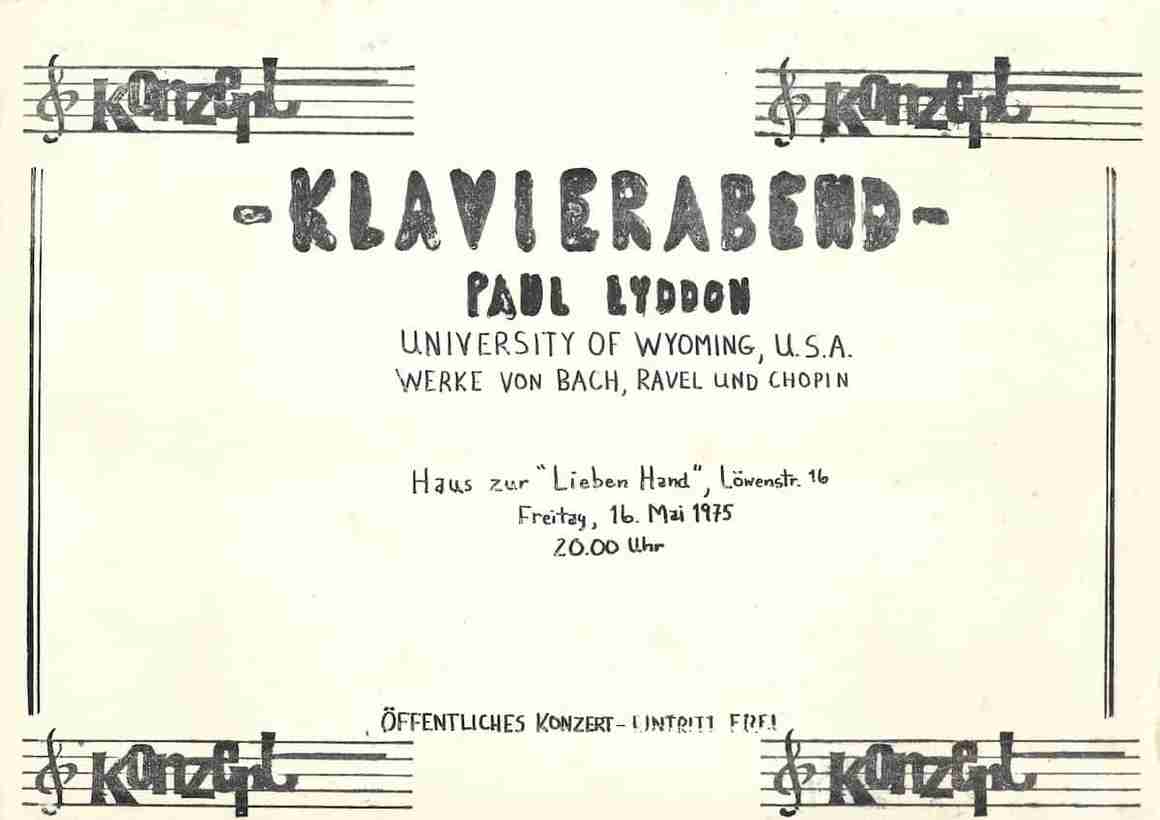 flyer
            for a recital in germny, 1975