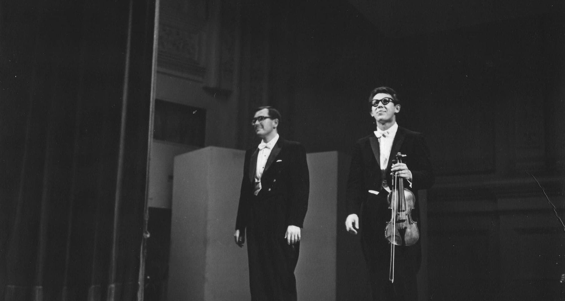 paul lyddon and charles treger on
      stage in carnegie hall 1965